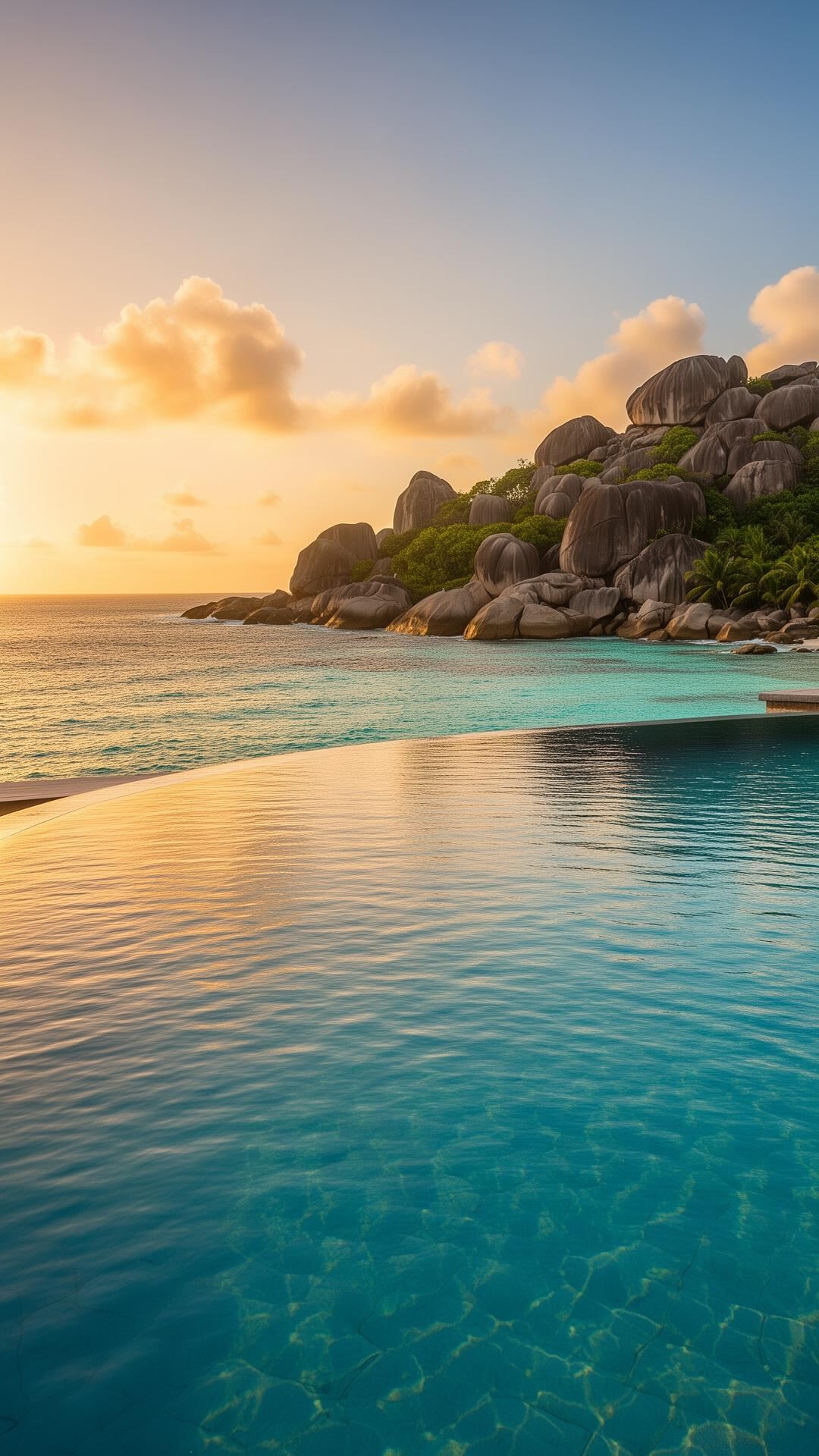 Granite boulders on a Seychellois beach