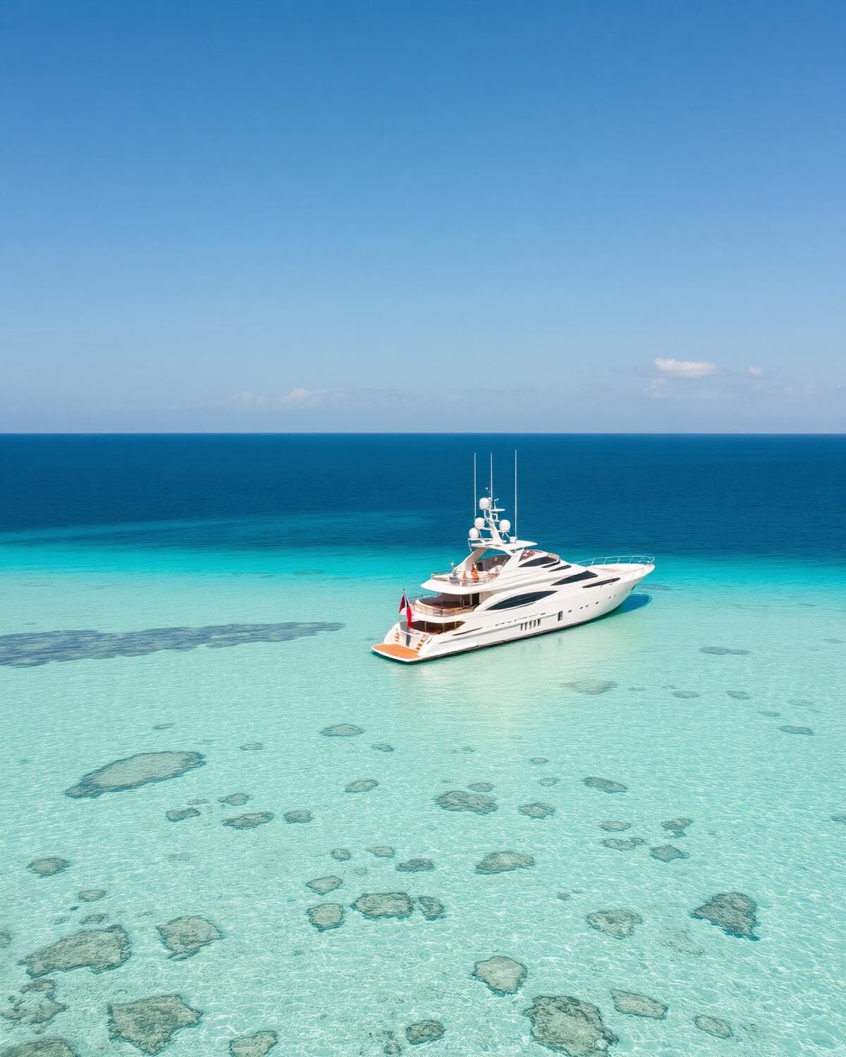 Private yacht at anchor
